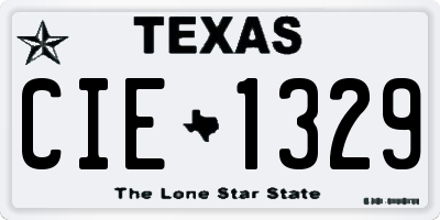 TX license plate CIE1329