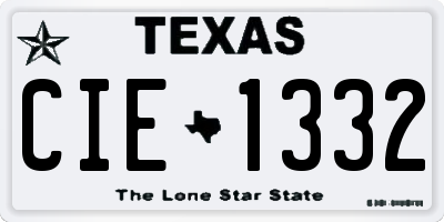TX license plate CIE1332
