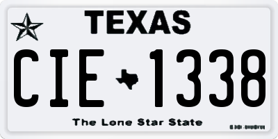 TX license plate CIE1338