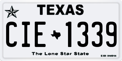 TX license plate CIE1339