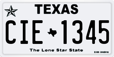 TX license plate CIE1345