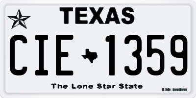 TX license plate CIE1359