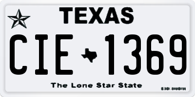 TX license plate CIE1369