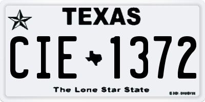 TX license plate CIE1372