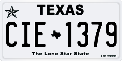 TX license plate CIE1379