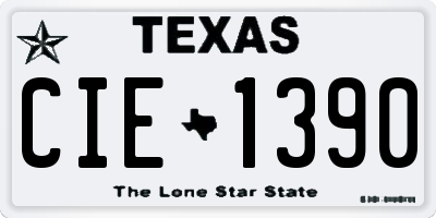 TX license plate CIE1390