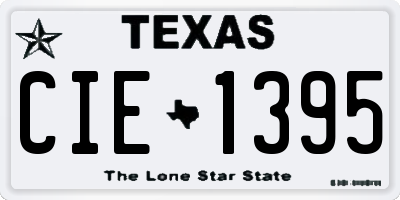 TX license plate CIE1395