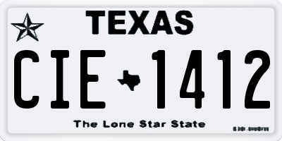 TX license plate CIE1412