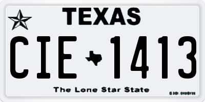 TX license plate CIE1413