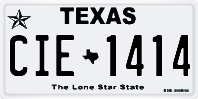 TX license plate CIE1414
