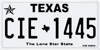 TX license plate CIE1445