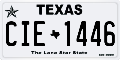 TX license plate CIE1446