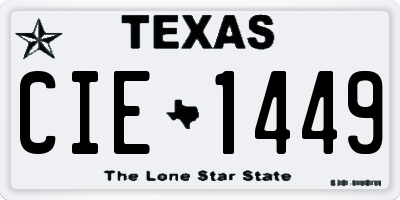 TX license plate CIE1449