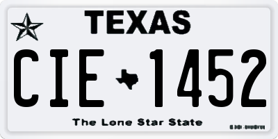 TX license plate CIE1452