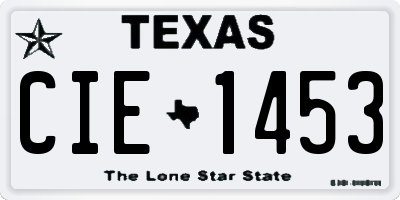 TX license plate CIE1453