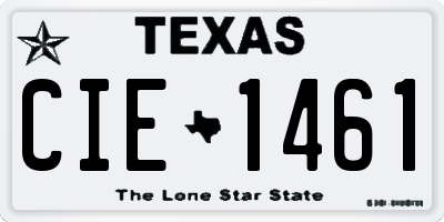 TX license plate CIE1461