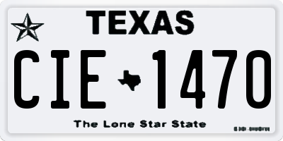 TX license plate CIE1470
