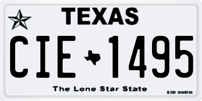 TX license plate CIE1495