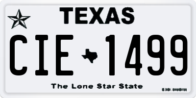 TX license plate CIE1499