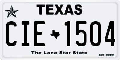 TX license plate CIE1504