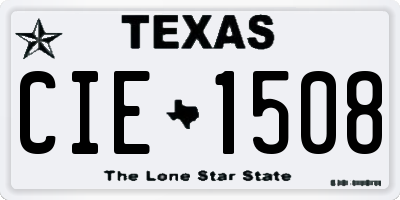 TX license plate CIE1508