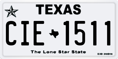 TX license plate CIE1511