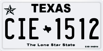 TX license plate CIE1512