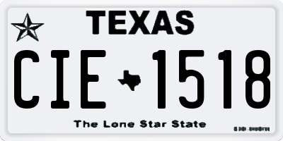 TX license plate CIE1518