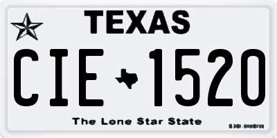 TX license plate CIE1520