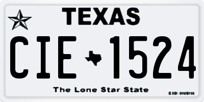 TX license plate CIE1524