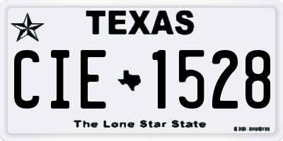TX license plate CIE1528