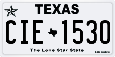 TX license plate CIE1530