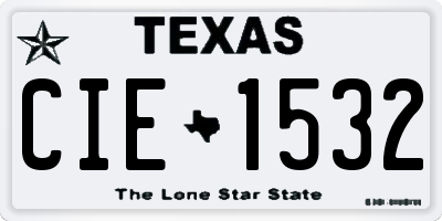 TX license plate CIE1532