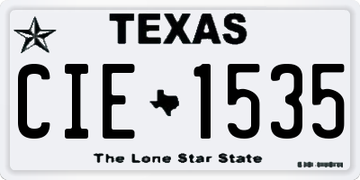 TX license plate CIE1535