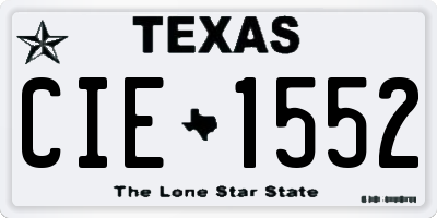 TX license plate CIE1552