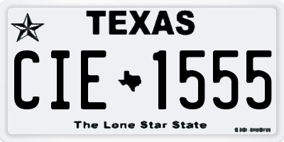 TX license plate CIE1555