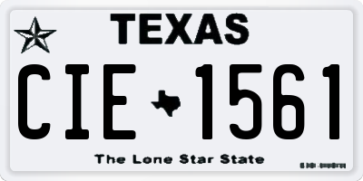 TX license plate CIE1561