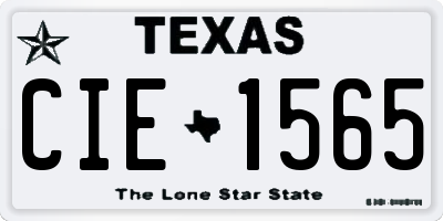 TX license plate CIE1565