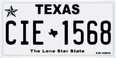 TX license plate CIE1568