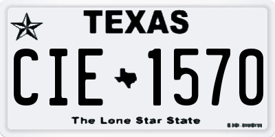 TX license plate CIE1570