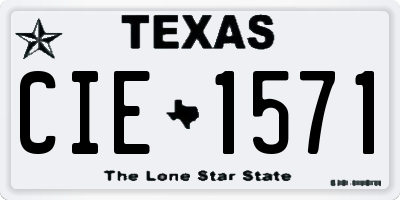 TX license plate CIE1571