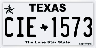 TX license plate CIE1573