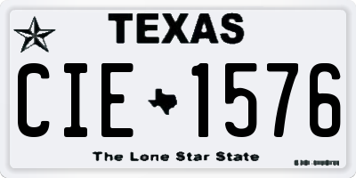 TX license plate CIE1576