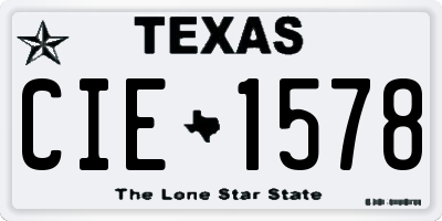 TX license plate CIE1578