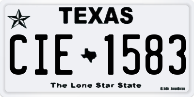TX license plate CIE1583