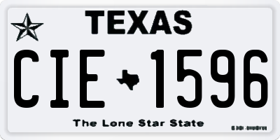 TX license plate CIE1596
