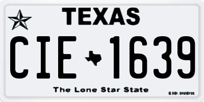 TX license plate CIE1639