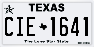 TX license plate CIE1641