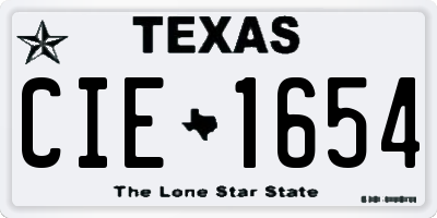 TX license plate CIE1654
