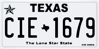 TX license plate CIE1679